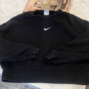 Nike Black Crewneck Sweatshirt with White Swoosh Logo